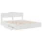 Preview: Aufbewahrungsbett mit Kopfteil Weiß 180 x 200 cm Holzwerkstoff