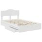 Preview: Aufbewahrungsbett mit Kopfteil Weiß 135 x 190 cm Holzwerkstoff
