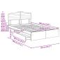 Preview: Aufbewahrungsbett Sonoma-Eiche 135 x 190 cm Holzwerkstoff