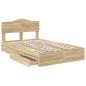 Preview: Aufbewahrungsbett Sonoma-Eiche 135 x 190 cm Holzwerkstoff