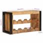 Preview: Weinregal Braun 100 x 45 x 33 cm Massives grobes Mangoholz