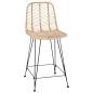 Preview: Barstuhl 2 pcs Natur 44,5 x 54,5 x 97,5 cm Rattan und Eisen