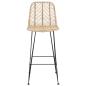 Preview: Barstuhl 2 pcs Natur 44,5 x 53 x 111 cm Rattan und Eisen