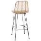Preview: Barstuhl 2 pcs Natur 44,5 x 53 x 111 cm Rattan und Eisen