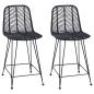 Preview: Barstuhl 2 pcs Schwarz 44,5 x 54,5 x 97,5 cm Rattan und Eisen