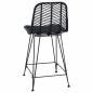 Preview: Barstuhl 2 pcs Schwarz 44,5 x 54,5 x 97,5 cm Rattan und Eisen