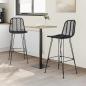 Preview: Barstuhl 2 pcs Schwarz 44,5 x 53 x 111 cm Rattan und Eisen