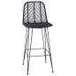 Preview: Barstuhl 2 pcs Schwarz 44,5 x 53 x 111 cm Rattan und Eisen