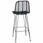 Preview: Barstuhl 2 pcs Schwarz 44,5 x 53 x 111 cm Rattan und Eisen