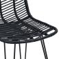 Preview: Barstuhl 2 pcs Schwarz 44,5 x 53 x 111 cm Rattan und Eisen