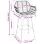 Preview: Barstuhl 2 pcs Natur 55 x 52 x 92 cm Rattan und Eisen