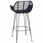 Preview: Barstuhl 2 pcs Schwarz 55 x 52 x 92 cm Rattan und Eisen