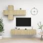 Preview: ARDEBO.de - 7-tlg. TV-Schrank-Set Sonoma-Eiche Holzwerkstoff
