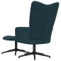 Preview: Relaxsessel mit Hocker Blau Samt