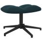 Preview: Relaxsessel mit Hocker Blau Samt