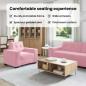 Preview: Sofa 3 pcs Rosa Leinenmischgewebe