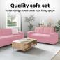 Preview: Sofa 3 pcs Rosa Leinenmischgewebe
