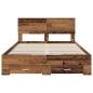 Preview: Bettrahmen mit Kopfteil Altholz 140 x 190 cm Holzwerkstoff