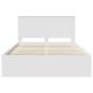 Preview: Bettrahmen mit Kopfteil Weiß 150 x 200 cm Massives Kiefernholz