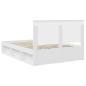 Preview: Bettrahmen mit Kopfteil Weiß 140 x 190 cm Massives Kiefernholz
