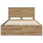 Preview: Bettrahmen mit Kopfteil Kunsthandwerk Eiche 140 x 200 cm