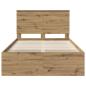 Preview: Bettrahmen mit Kopfteil Kunsthandwerk Eiche 135 x 190 cm