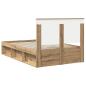 Preview: Bettrahmen mit Kopfteil Kunsthandwerk Eiche 135 x 190 cm