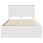 Preview: Bettrahmen mit Kopfteil Weiß 120 x 200 cm Massives Kiefernholz
