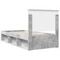 Preview: Bettrahmen Beton Grau 100 x 200 cm Massives Kiefernholz