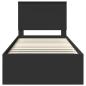 Preview: Bettrahmen Schwarz 90 x 190 cm Massives Kiefernholz