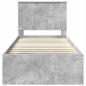 Preview: Bettrahmen Beton Grau 90 x 190 cm Massives Kiefernholz