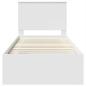 Preview: Bettrahmen mit Kopfteil Weiß 75 x 190 cm Massives Kiefernholz