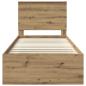 Preview: Bettrahmen Kunsthandwerk Eiche 75 x 190 cm Massives Kiefernholz