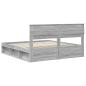 Preview: ARDEBO.de - Bettrahmen Graues Sonoma 180 x 200 cm Massives Kiefernholz