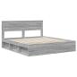 Preview: Bettrahmen Sonoma-Grau 180 x 200 cm Massives Kiefernholz