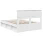 Preview: Bettrahmen mit Kopfteil Weiß 140 x 200 cm Massives Kiefernholz