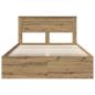 Preview: Bettrahmen mit Kopfteil Kunsthandwerk Eiche 140 x 200 cm