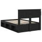 Preview: ARDEBO.de - Bettrahmen Schwarz 135 x 190 cm Massives Kiefernholz