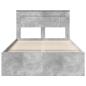 Preview: Bettrahmen Beton Grau 135 x 190 cm Massives Kiefernholz