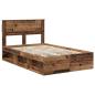 Preview: Bettrahmen Altholz 120 x 190 cm Massives Kiefernholz