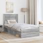 Preview: Bettrahmen Sonoma-Grau 90 x 190 cm Massives Kiefernholz