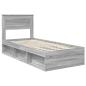 Preview: Bettrahmen Sonoma-Grau 90 x 190 cm Massives Kiefernholz