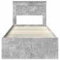 Preview: Bettrahmen Beton Grau 75 x 190 cm Massives Kiefernholz
