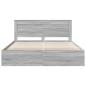 Preview: Bettrahmen Graues Sonoma 200 x 200 cm Massives Kiefernholz