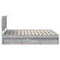 Preview: Bettrahmen Graues Sonoma 200 x 200 cm Massives Kiefernholz