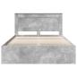 Preview: Bettrahmen Beton Grau 150 x 200 cm Massives Kiefernholz