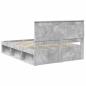 Preview: Bettrahmen Beton Grau 150 x 200 cm Massives Kiefernholz