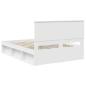 Preview: Bettrahmen mit Kopfteil Weiß 140 x 190 cm Massives Kiefernholz