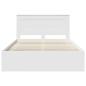 Preview: Bettrahmen mit Kopfteil Weiß 140 x 200 cm Massives Kiefernholz
