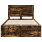 Preview: Bettrahmen Geräucherte Eiche 135 x 190 cm Massives Kiefernholz